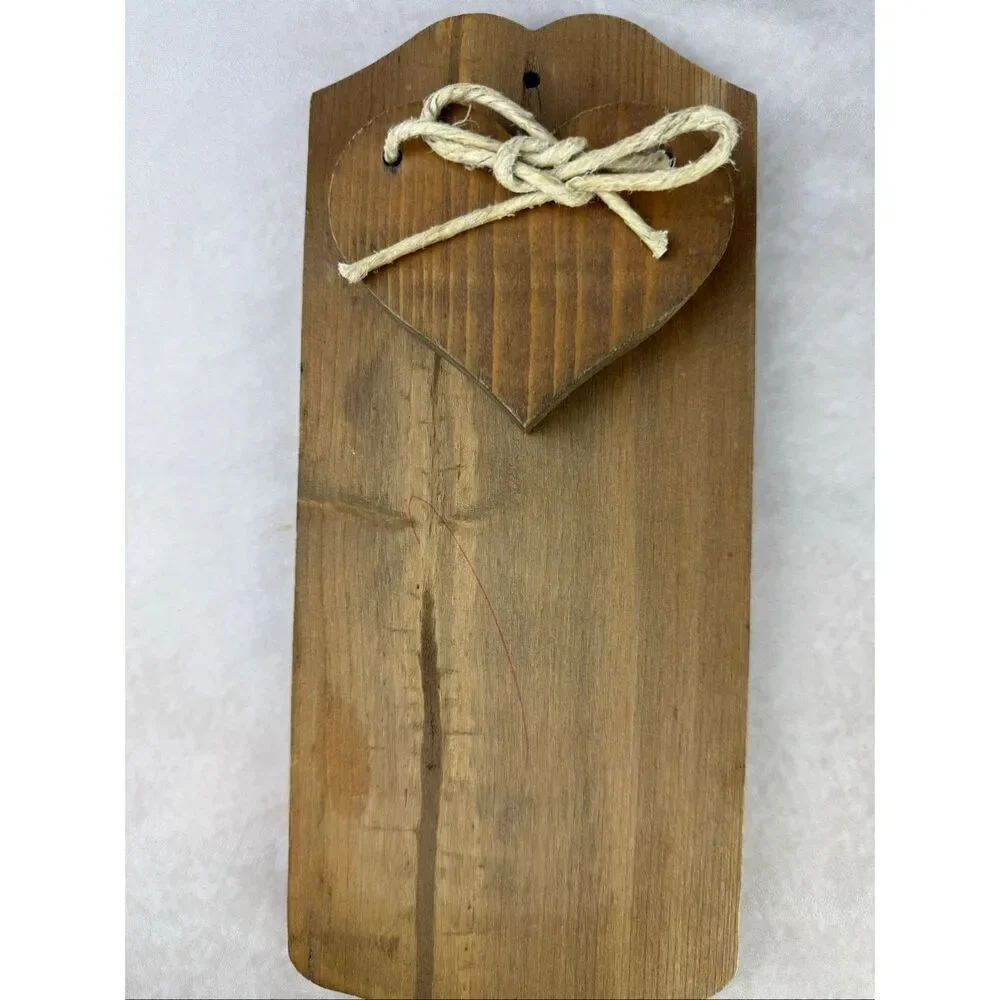 Vintage Wooden Heart Notepad Holder Cottagecore